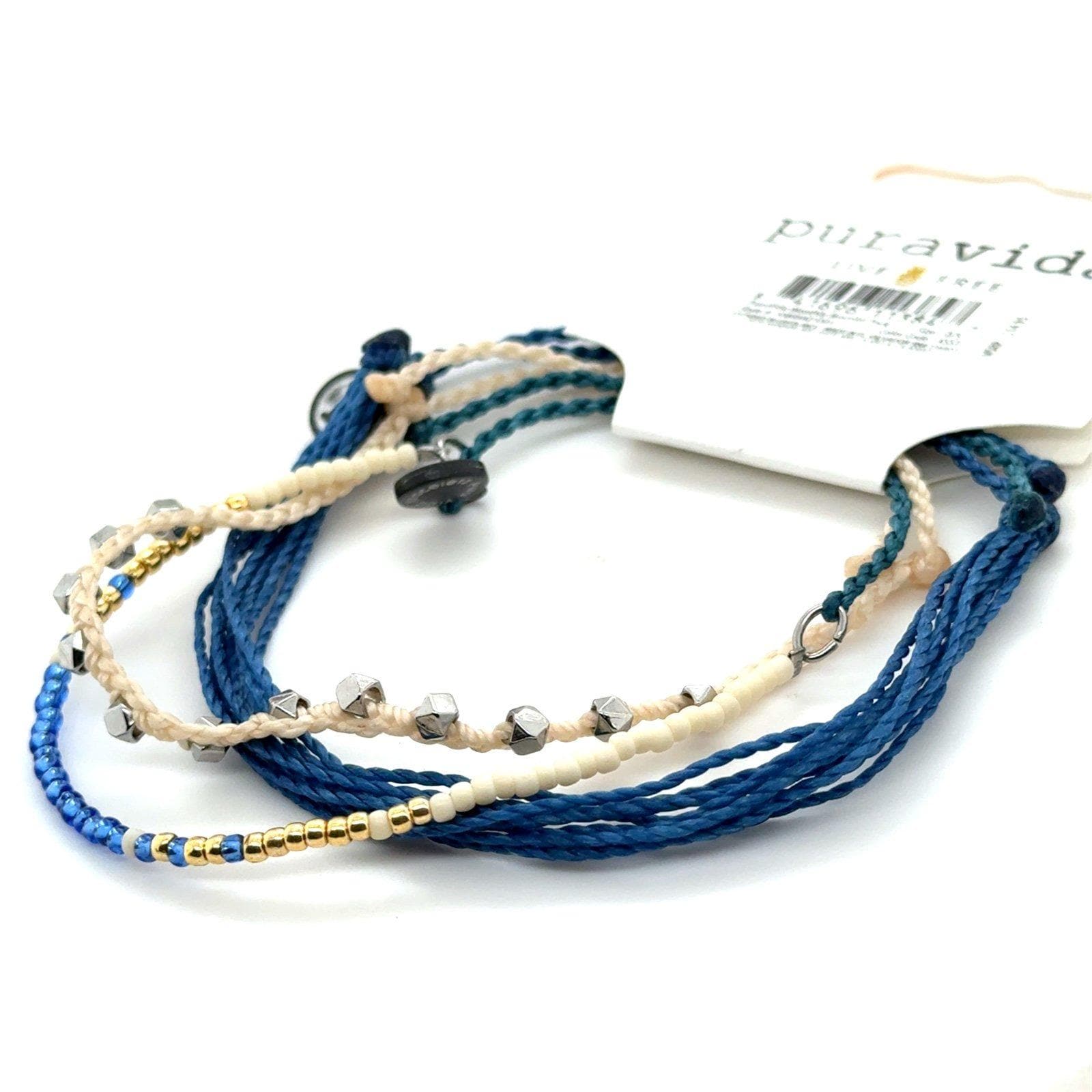 NWT Pura Vida Blue/Silver Theme Bracelet