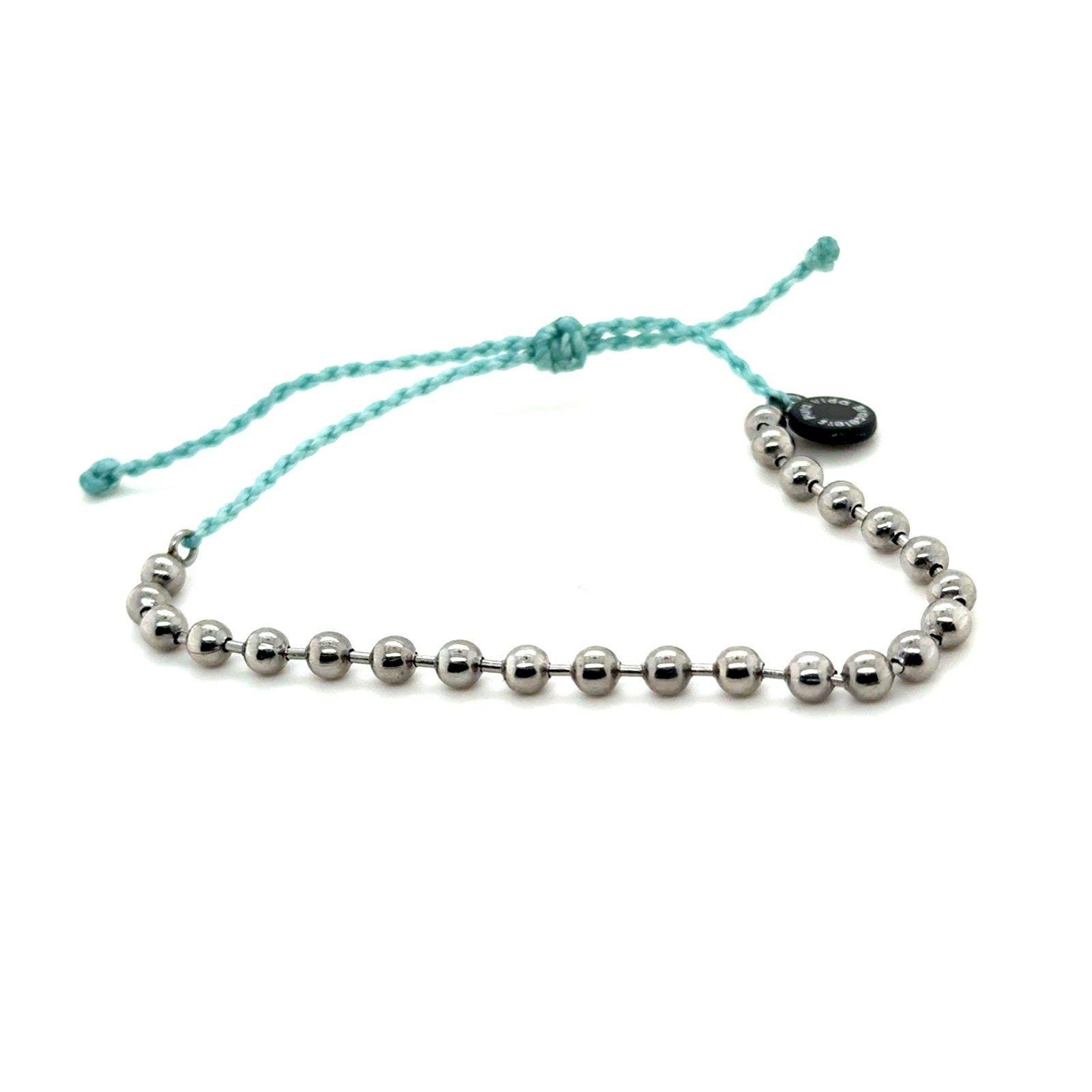 Pura Vida Blue with Silver Beads Bracelet