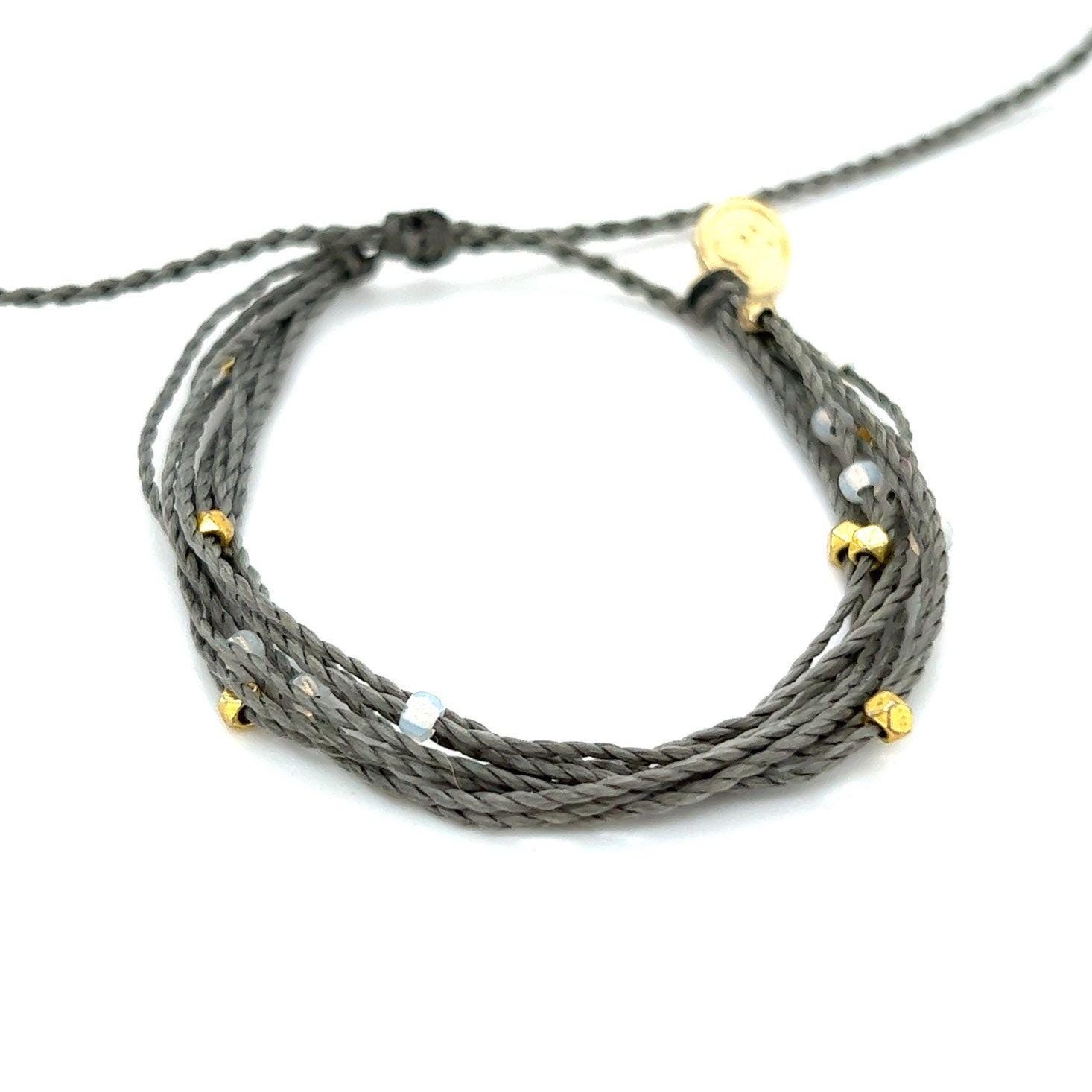 Pura Vida Gray Strand with Beads Bracelet