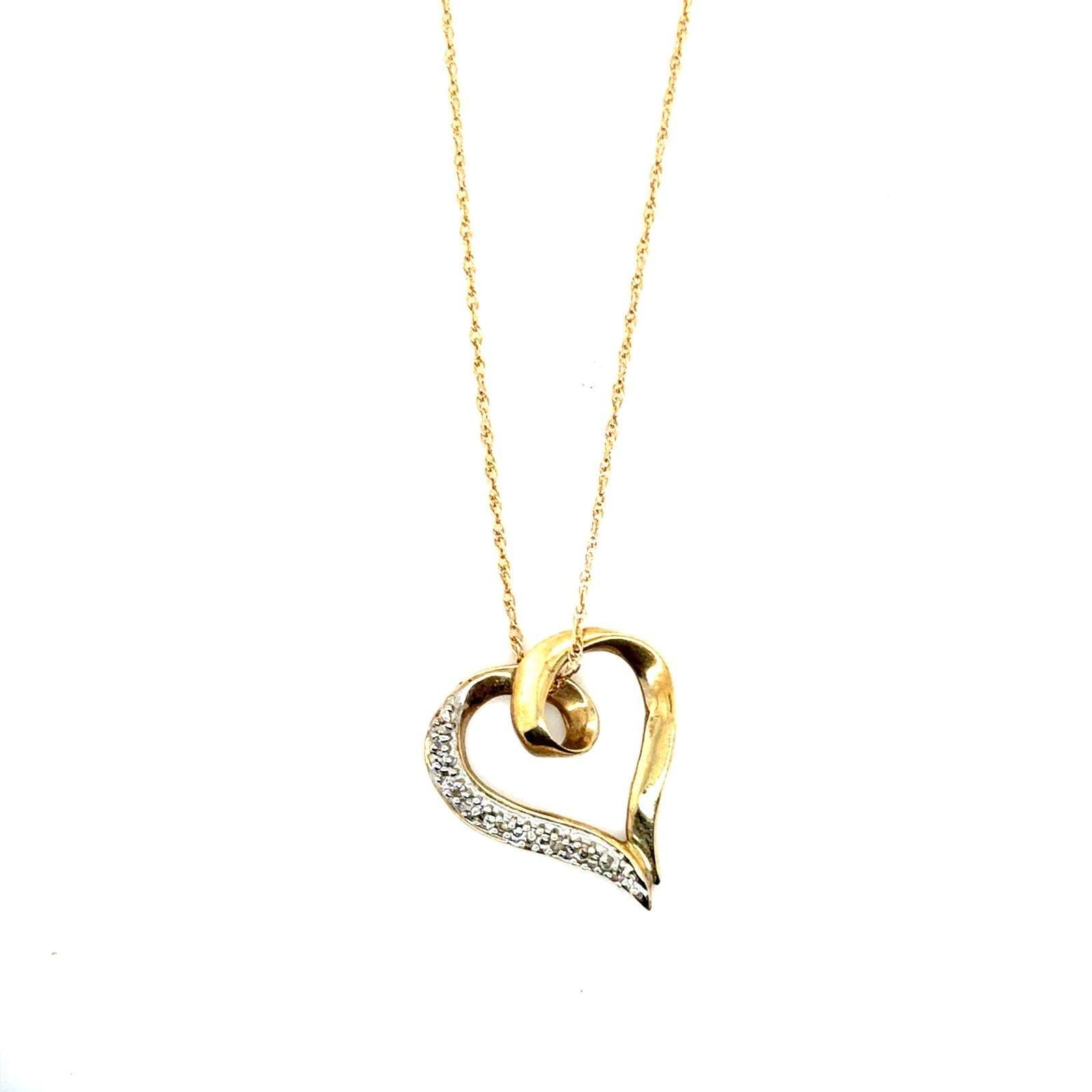 14k/10K Diamond Heart Necklace