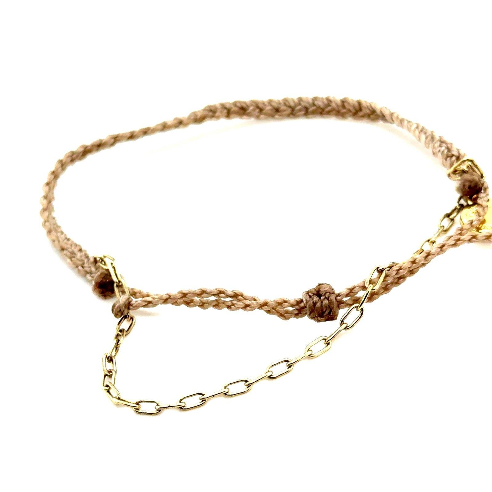 Pura Vida Braid with Gold Chain Bracelet