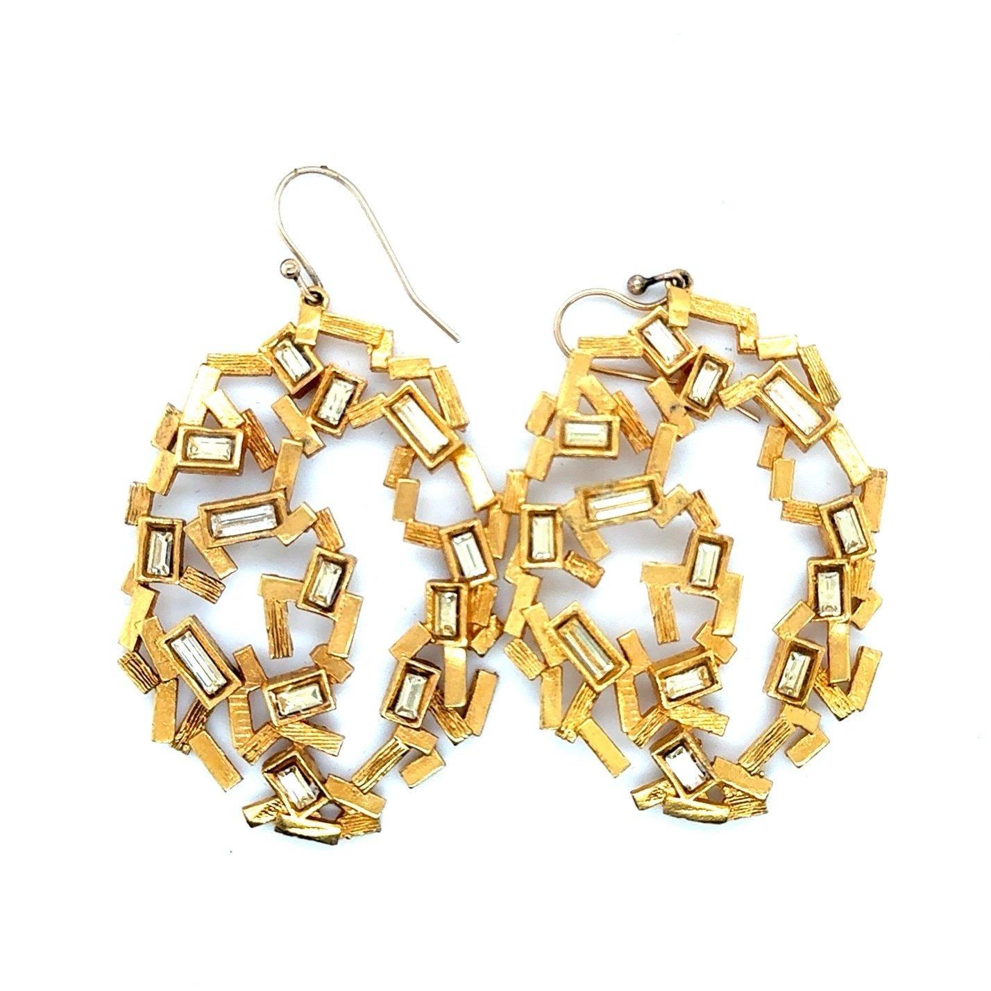 Geometric Crystal Statement Earrings
