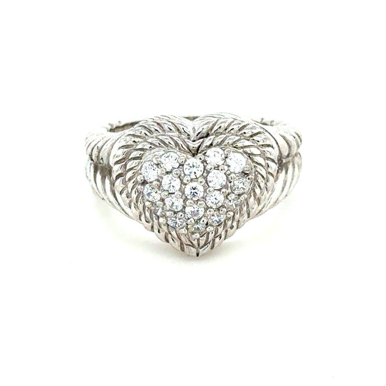 Judith Ripka Pave Cz Heart Ring