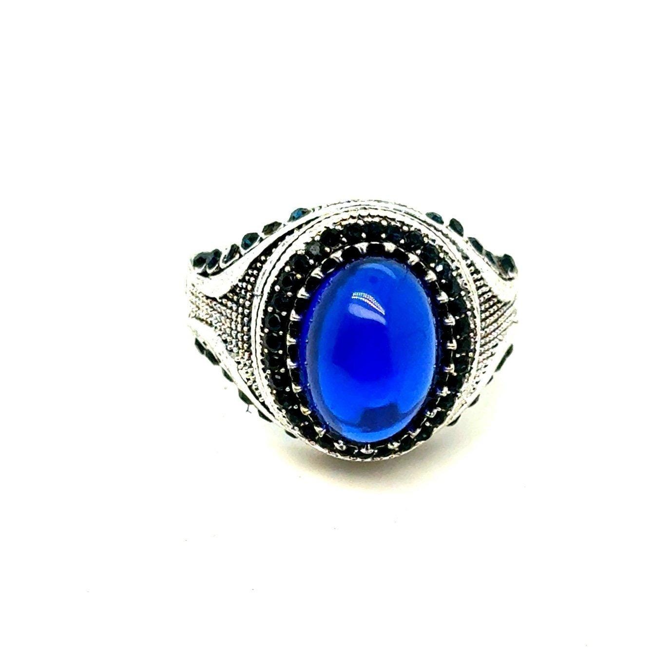 Oval Shaped Blue Stone Ring