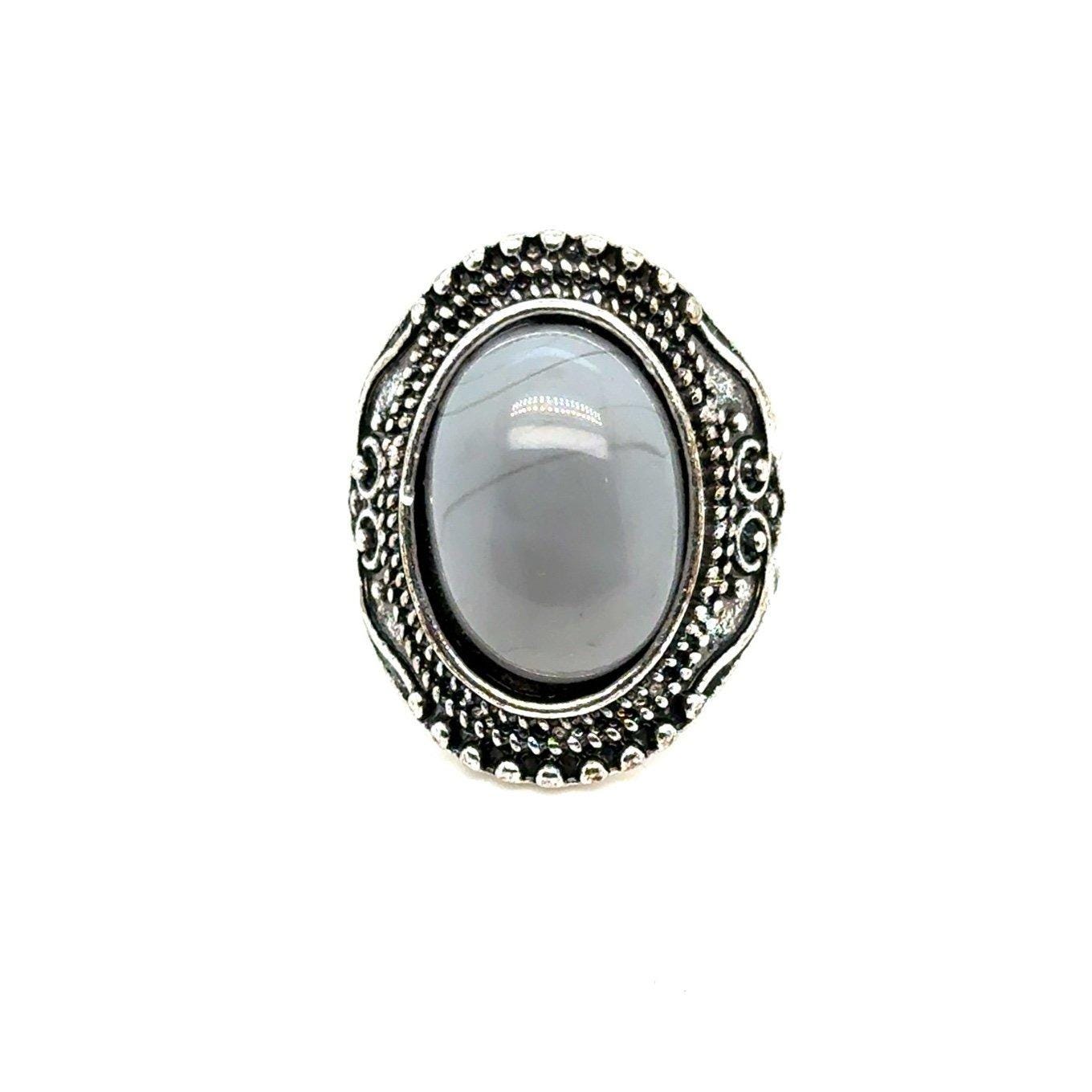 Large Gray Stone Ring