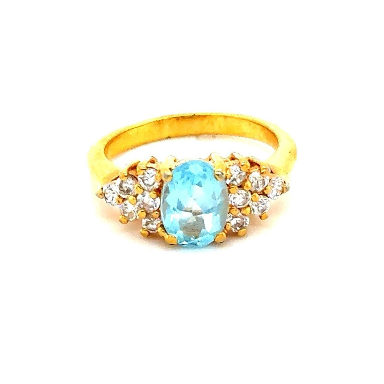 Aquamarine/Cz Ring