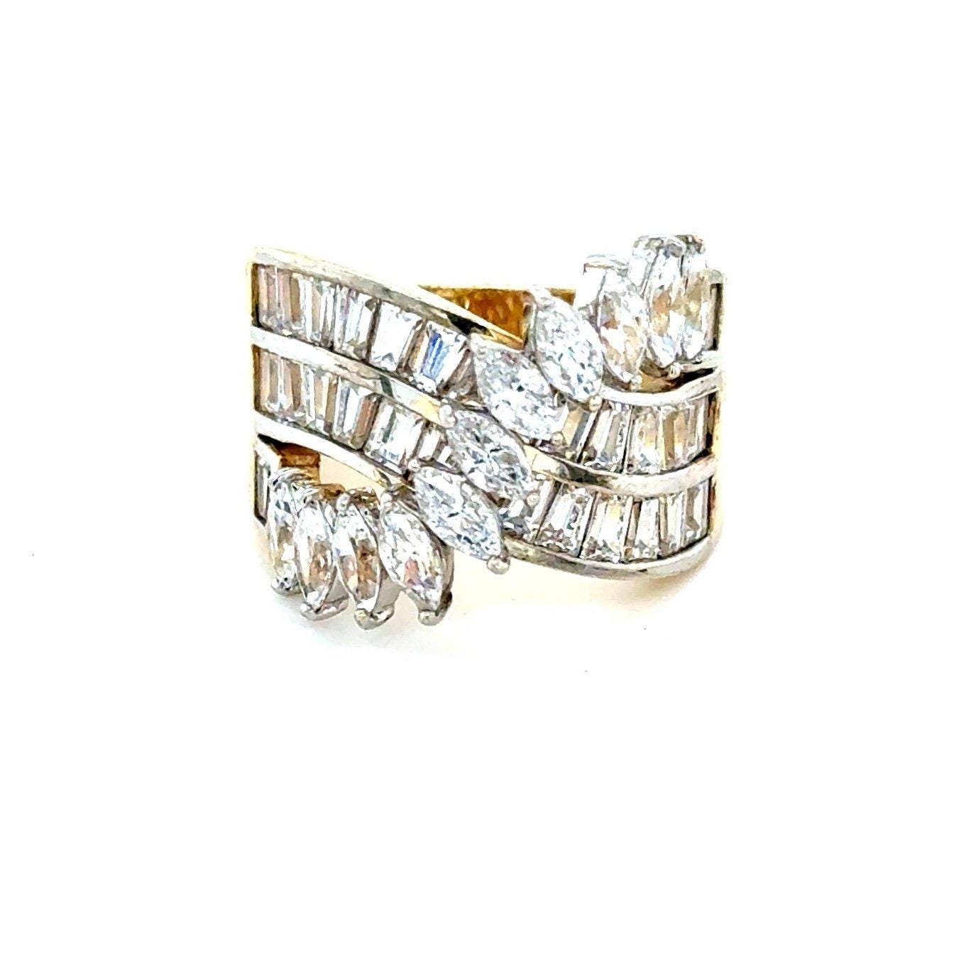 Baguette/Marquis 925 Gold Vermeil Ring