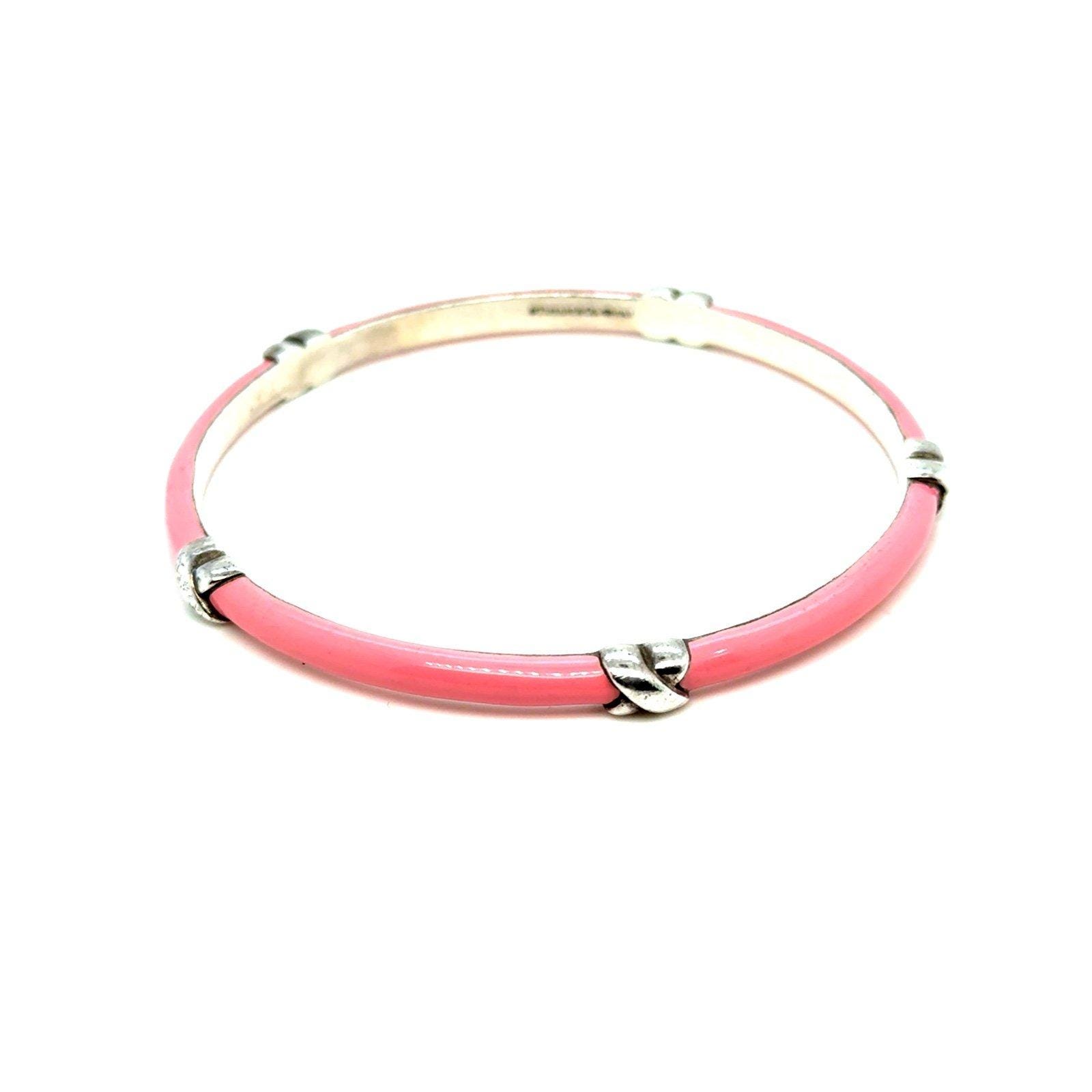 T&Co. 925 Signature X Pink Enamel Bangle