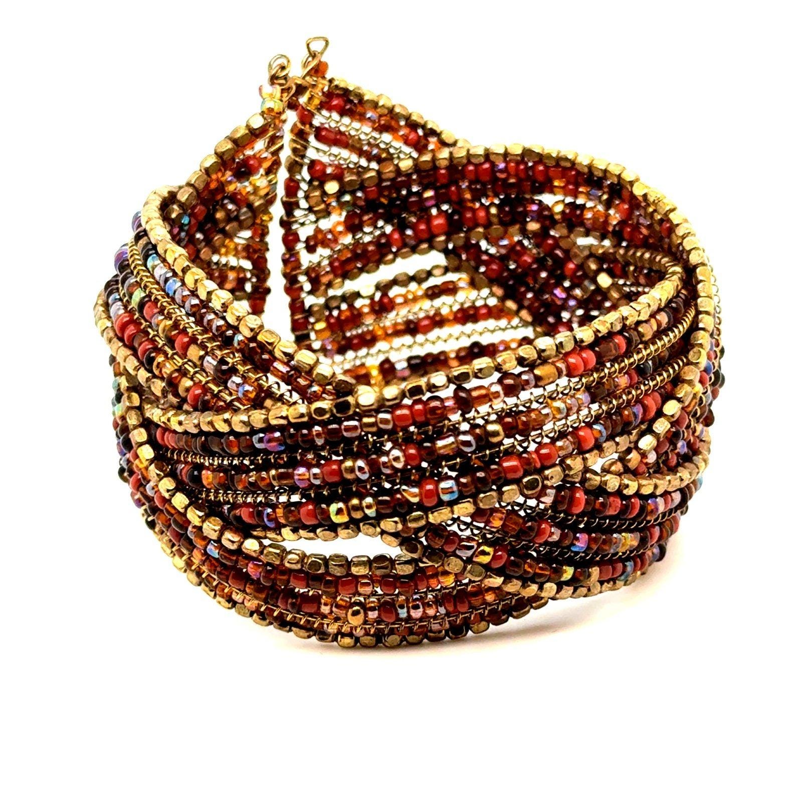 Multi Beaded Crossover Design Bracelet