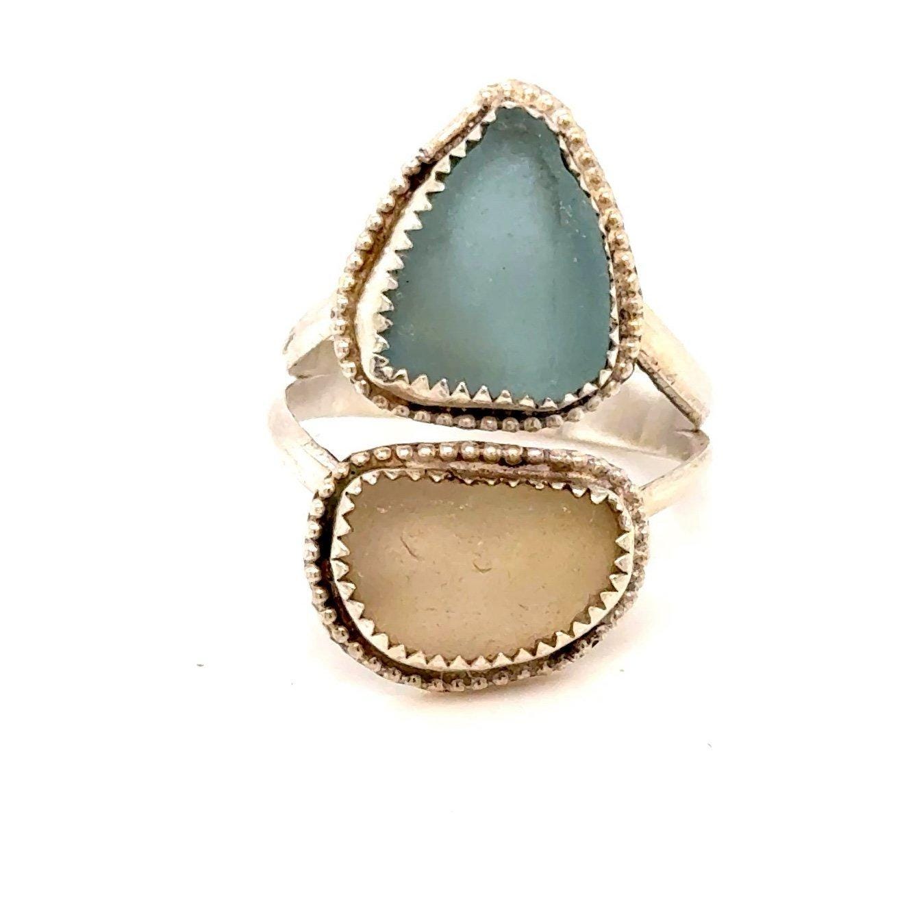 Sterling Silver Double Stone Ring
