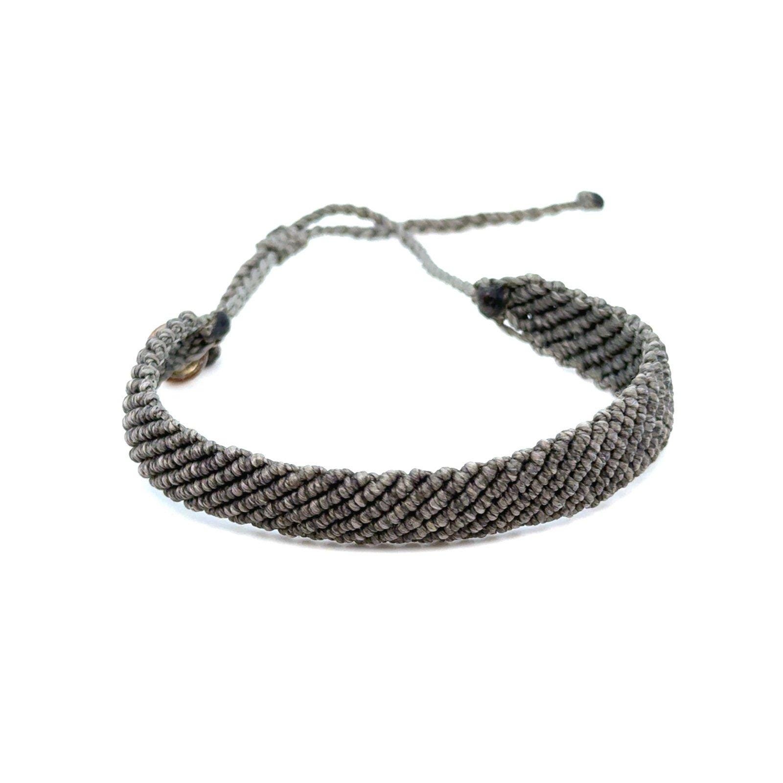 Pura Vida Wide Braid Gray Bracelet