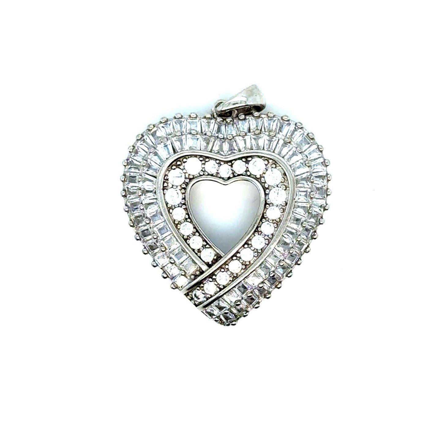 Bold And Brilliant Silver 925 Cz Heart Pendant