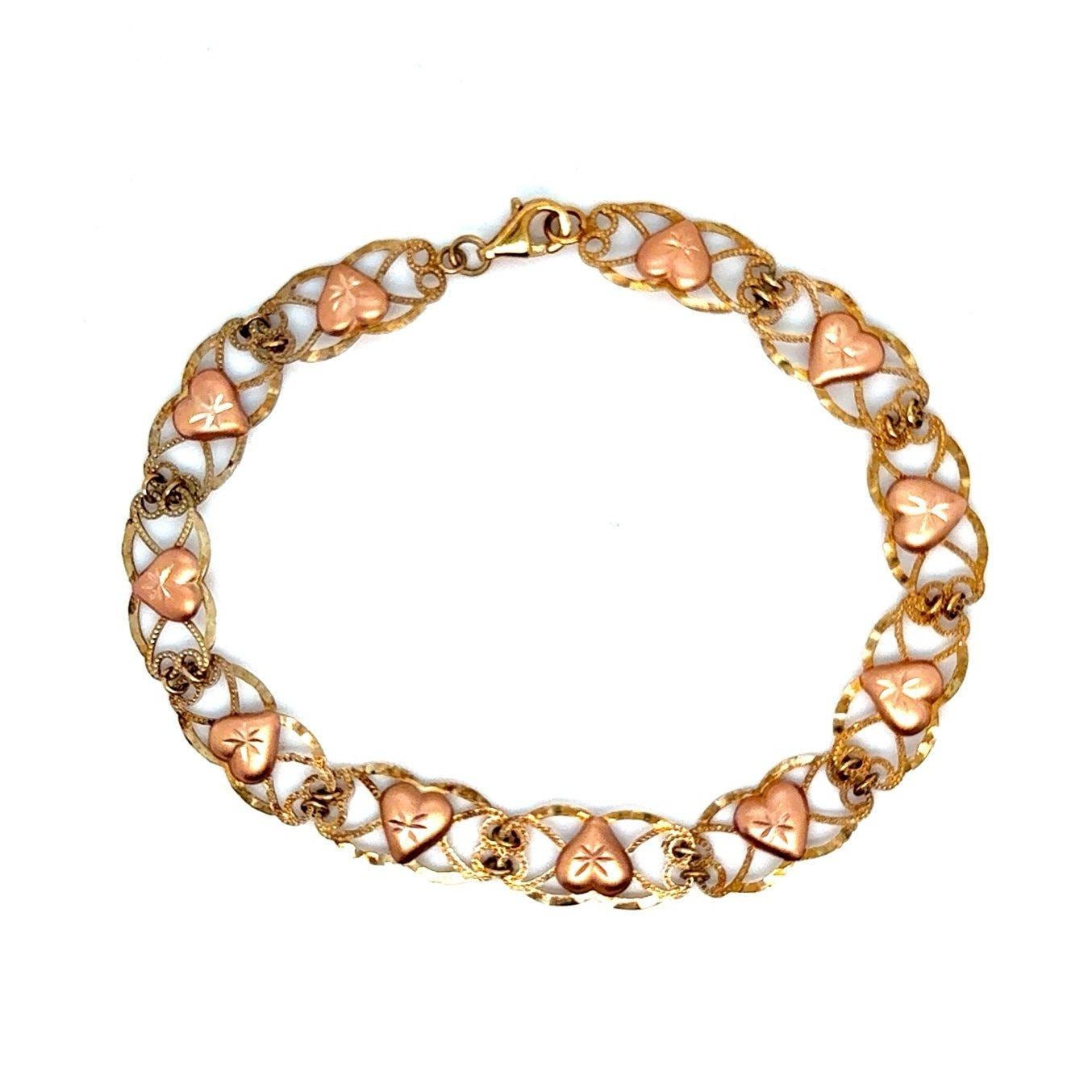 10K Gold Intricate Heart Bracelet