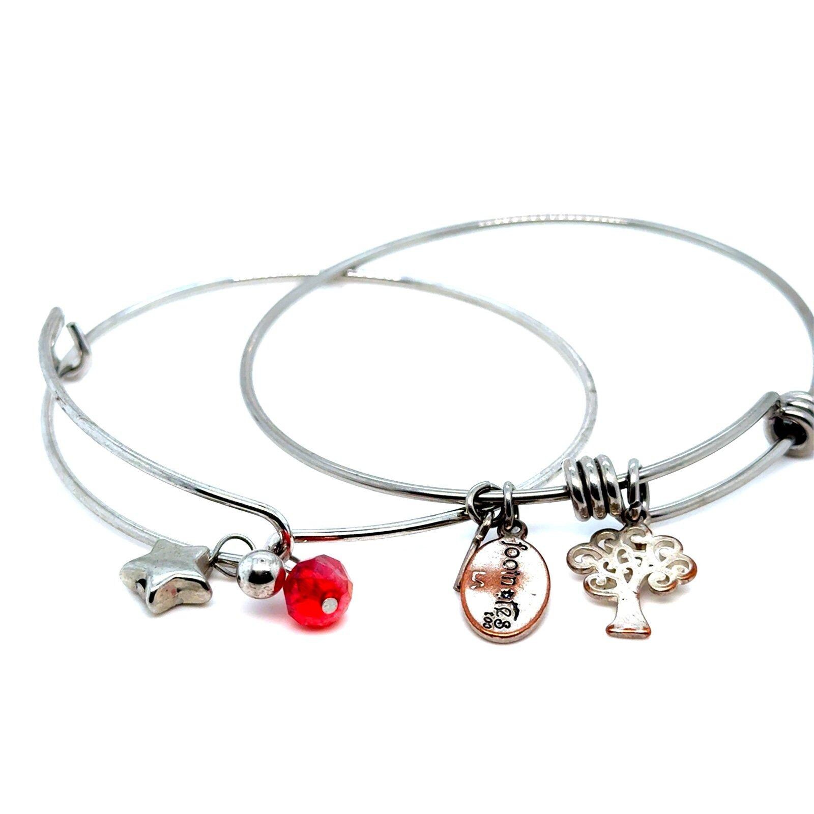 2 Charm Bangle Bracelets
