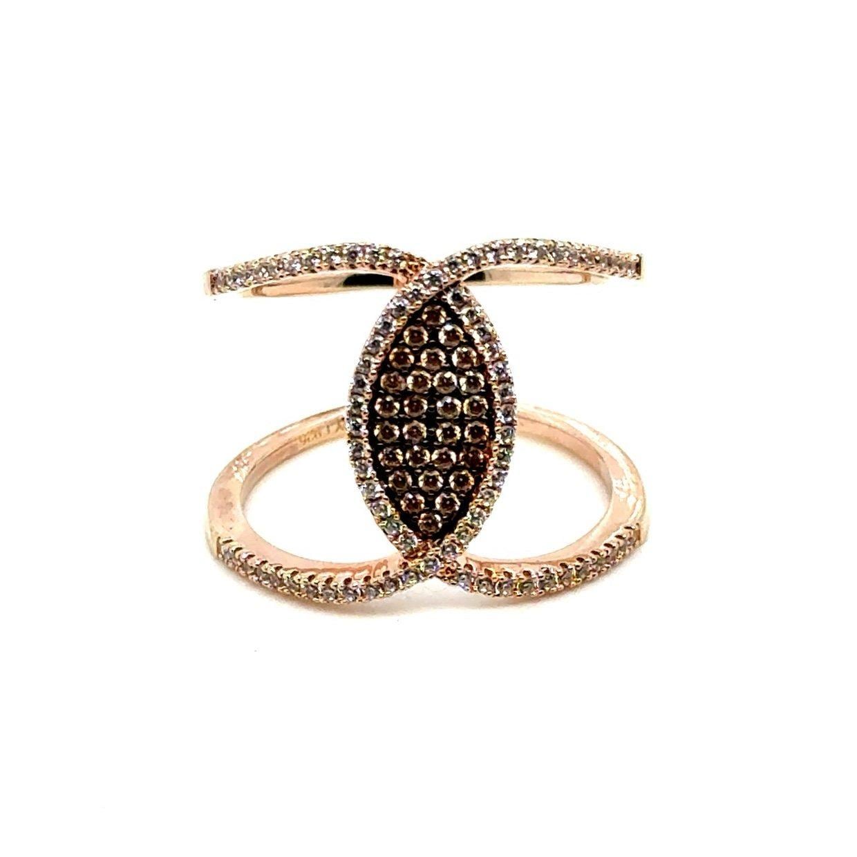 Rose Gold 925 Pave Cz Ring