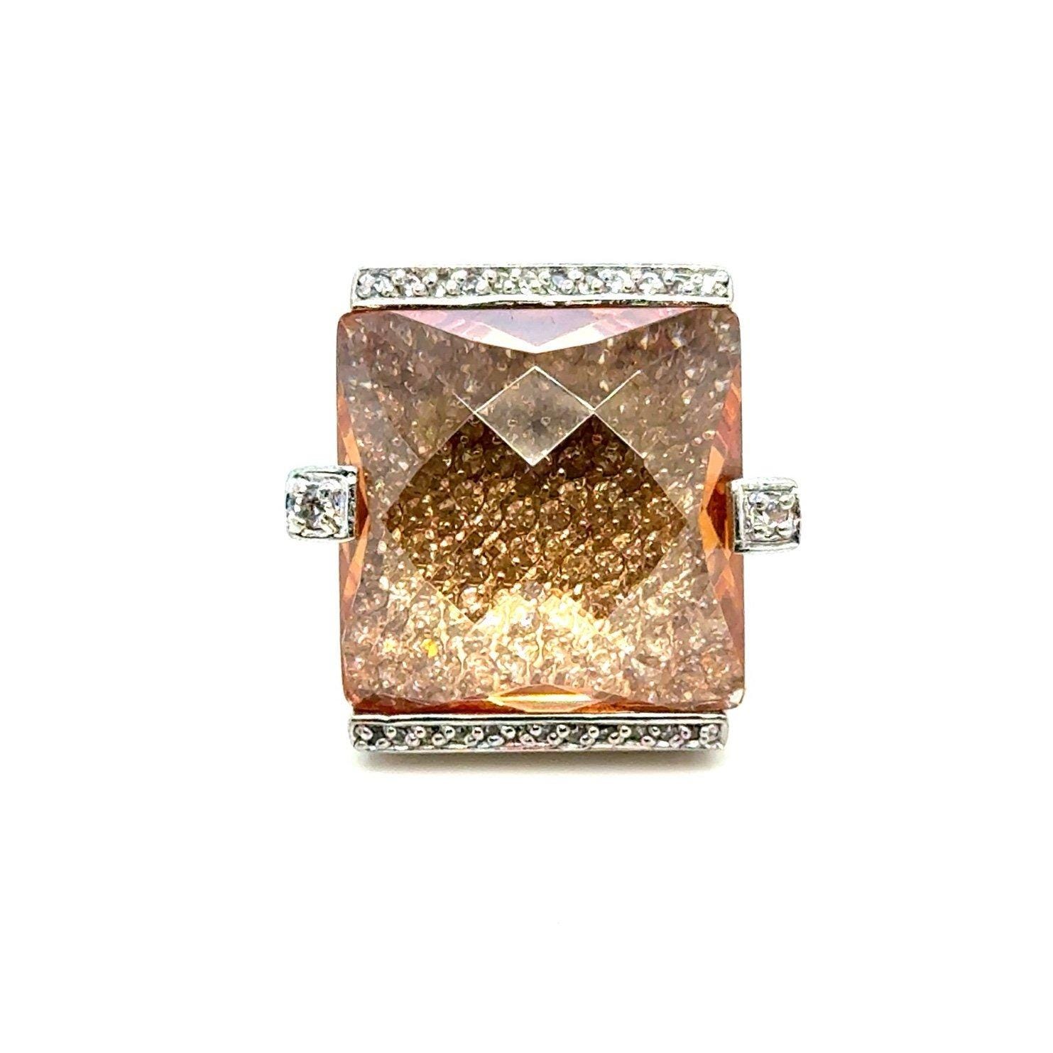 Silver 925 Large Stone Ring