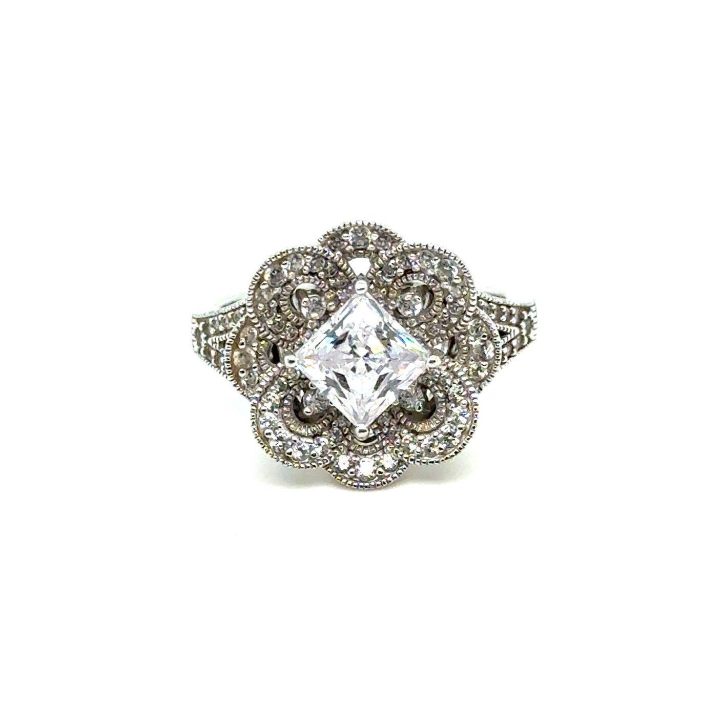 Stunning Silver 925 Vanna K Flower Cz Ring