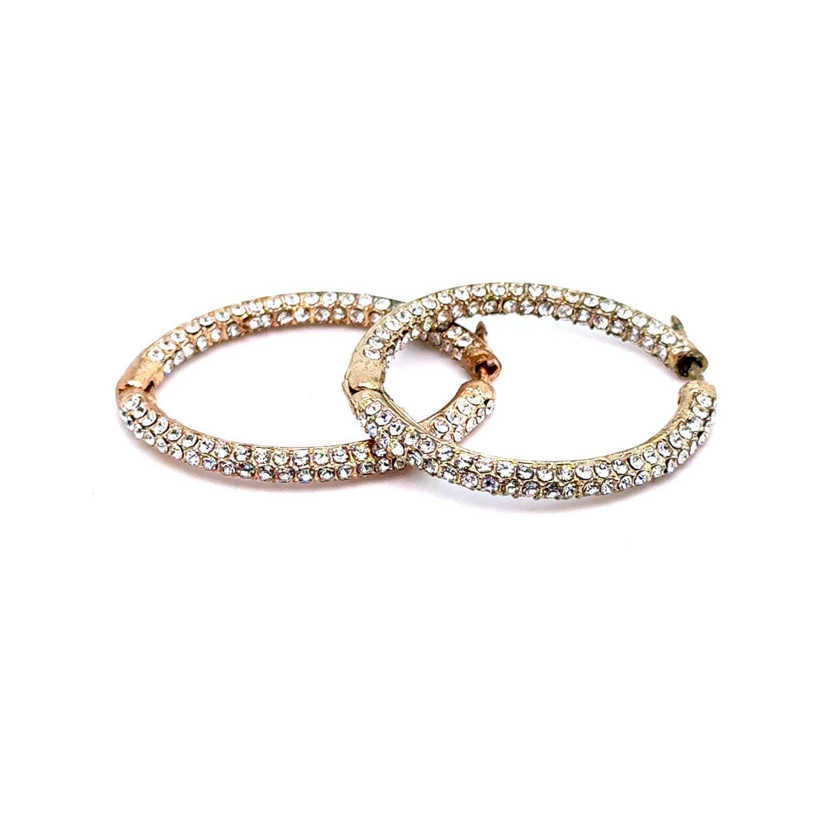 Sparkling Inside-Out Rhinestones Hoops