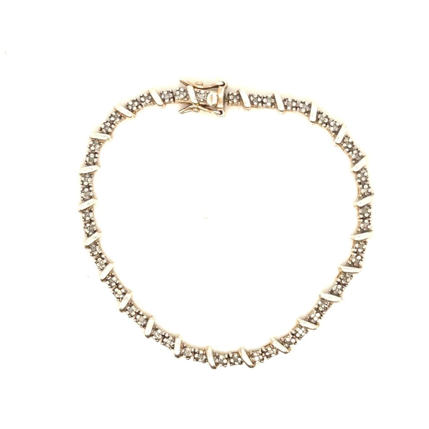 Skinny Silver 925 Diamond Bracelet