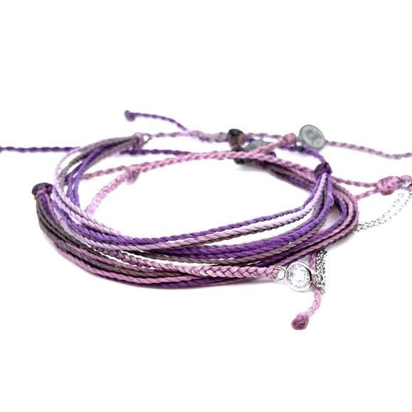Pura Vida Purple Ombre Multi-Strand Cord Bracelet Set
