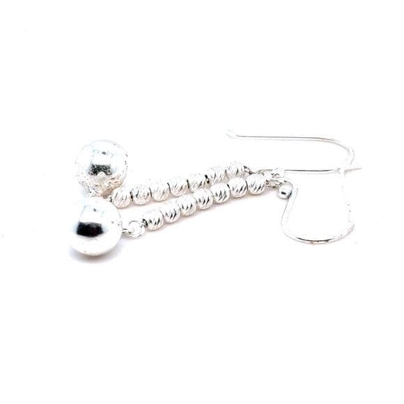 Sterling Silver 925 Beaded Drop Earrings