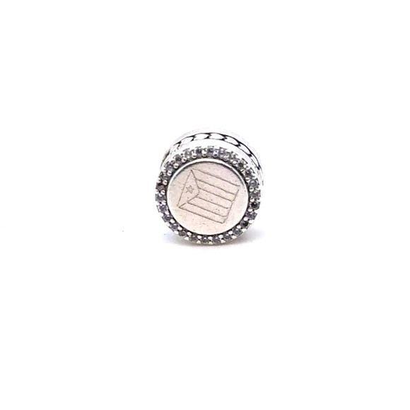 Pandora Silver White CZ Halo Charm Bead