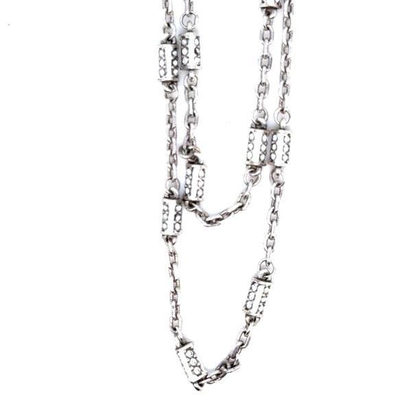 Brighton Silver-Tone Rhinestone Double Strand Necklace