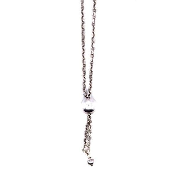 Silver Slide Bead Necklace