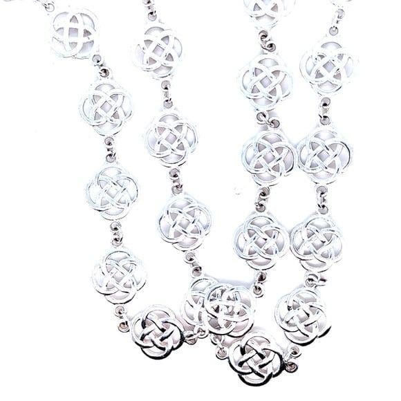 Silvertone Celtic Knot Link Necklace (n2)