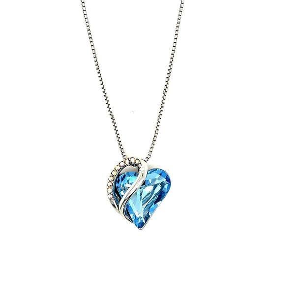 Blue Heart Pendant Necklace