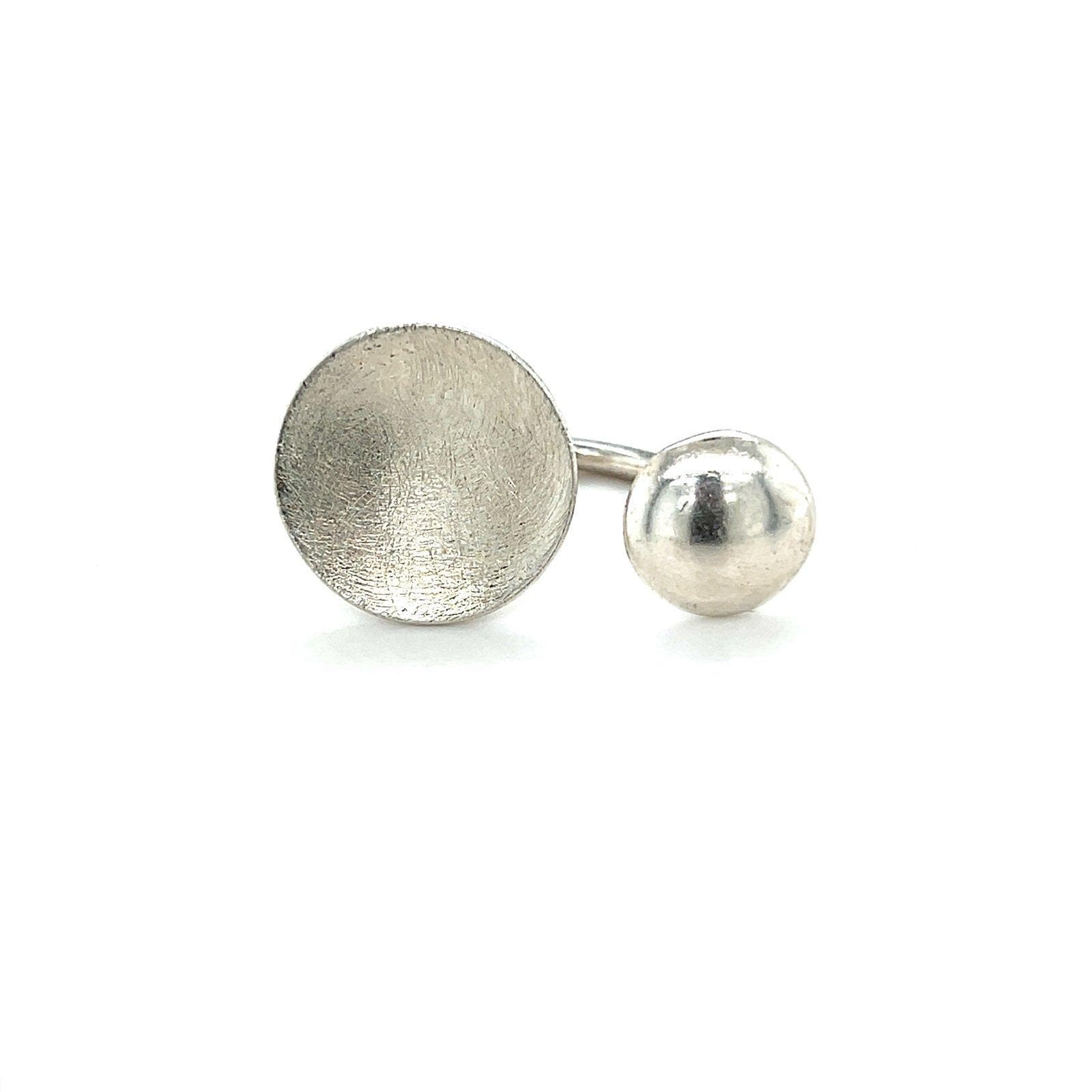 Unique Silver tone Discs Ring