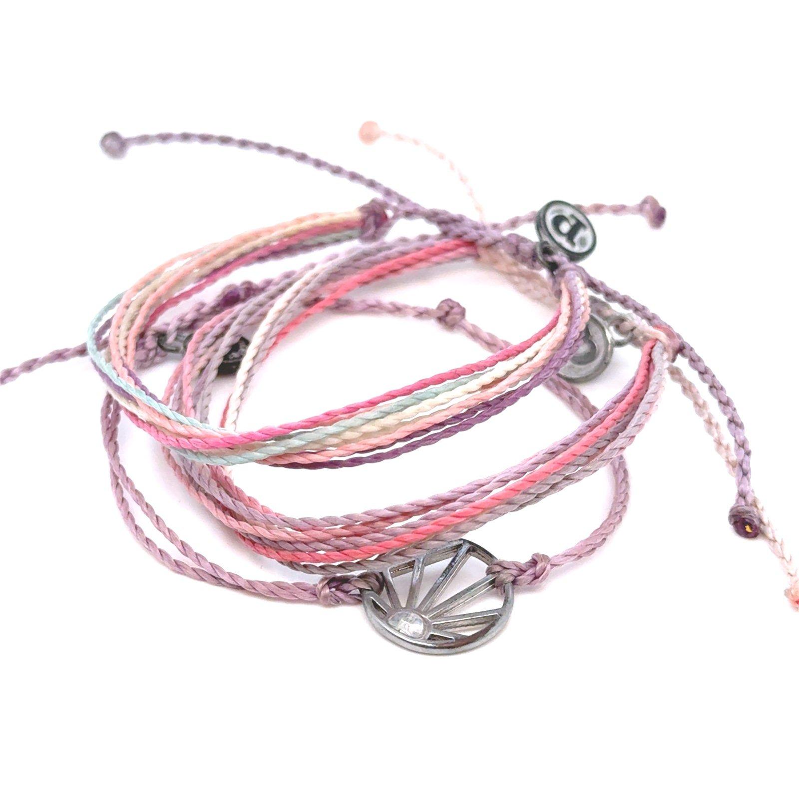 3 Pura Vida Purple Motif Bracelet