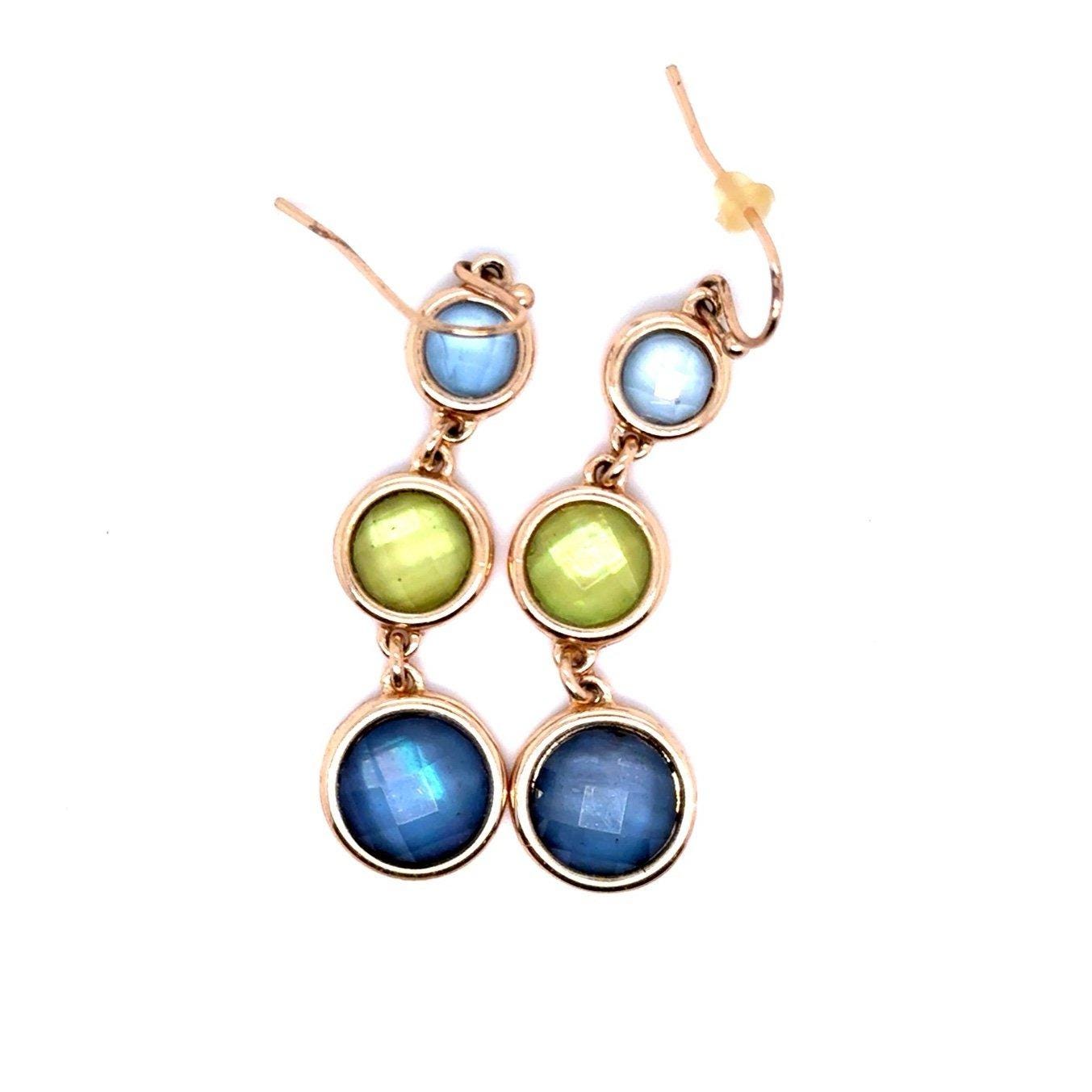 Gold Filled 3-Stones Earrings