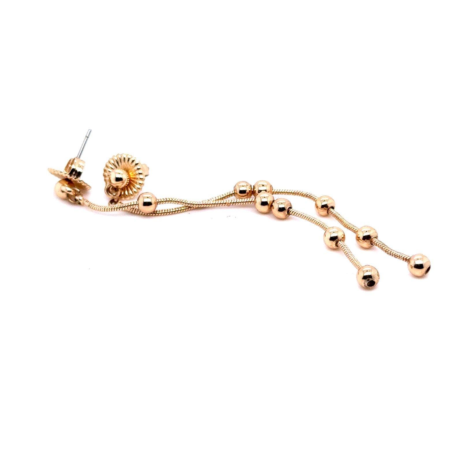 Gold Tone Beaded Drop Earrings