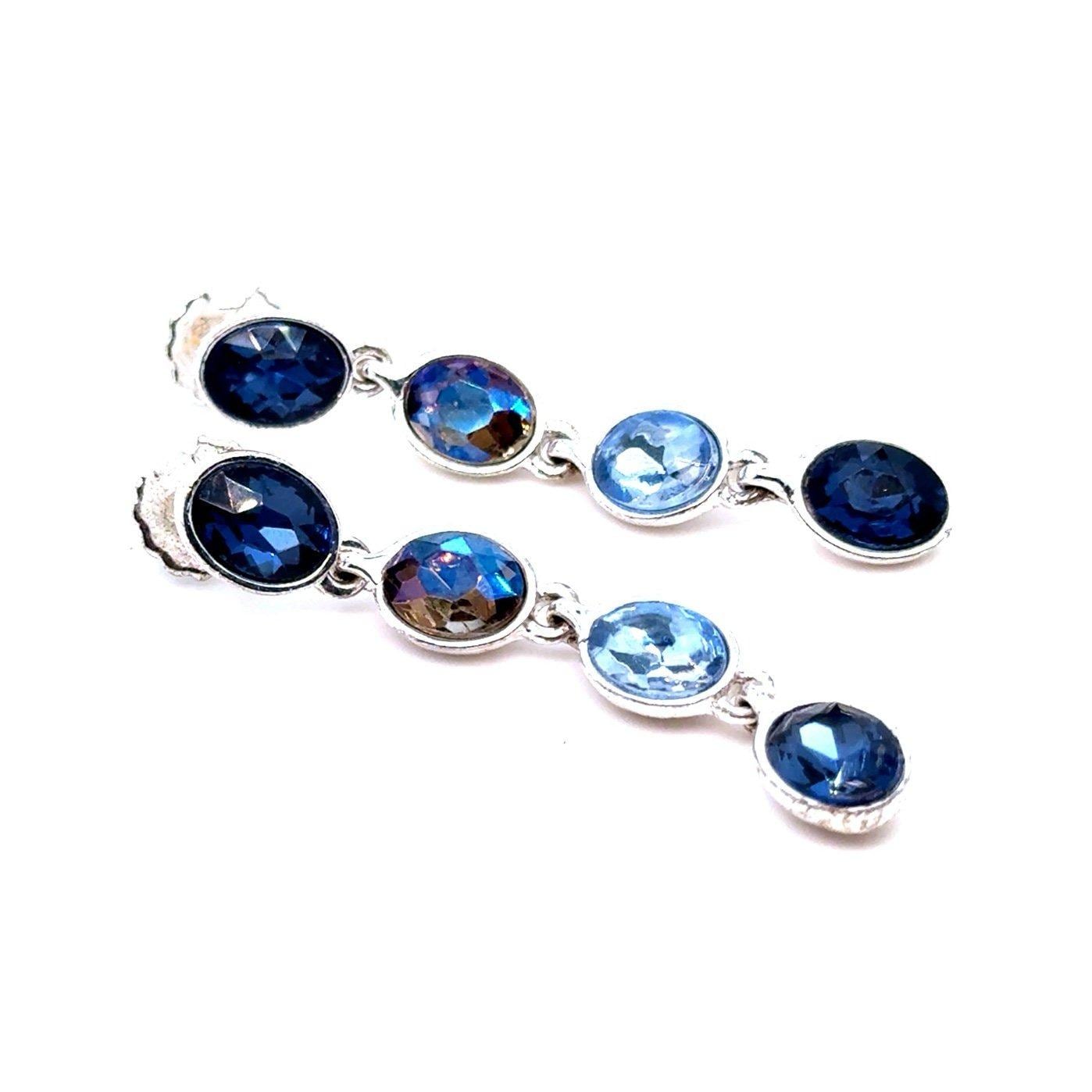 Blue Swarovskis Drop Earrings