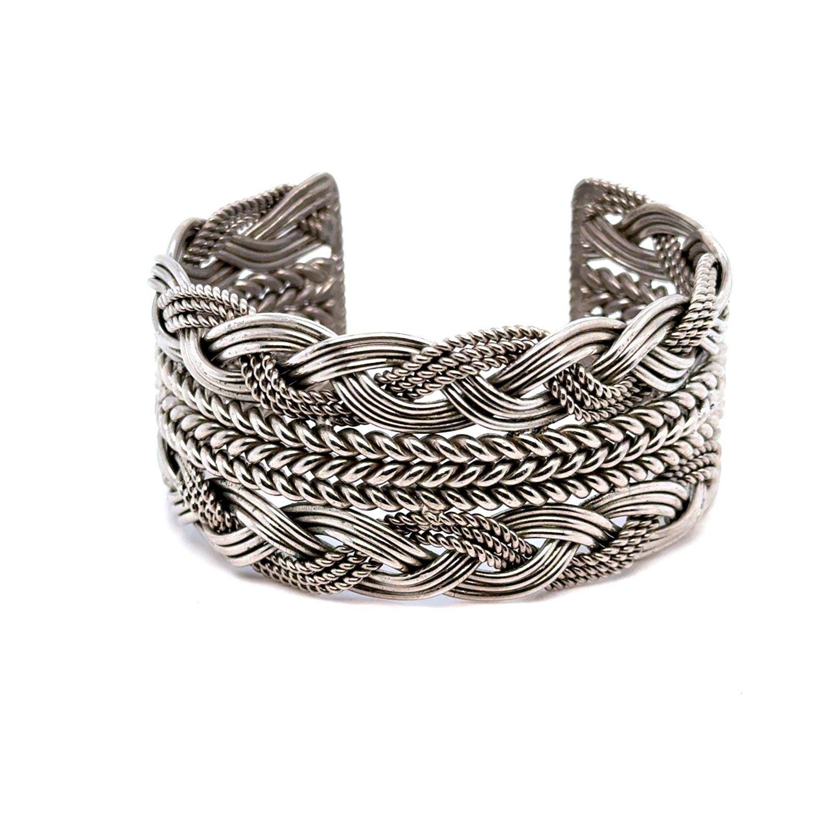 Silver Braided Cuff