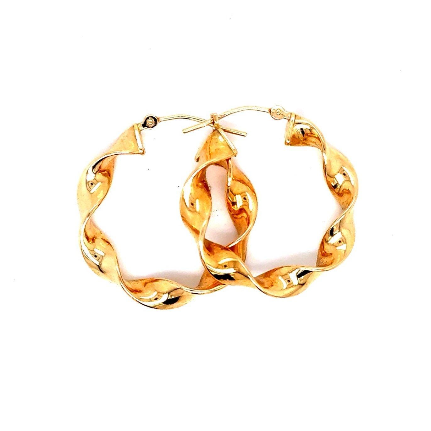 14K Eterna Gold Twisted Hoops Earrings
