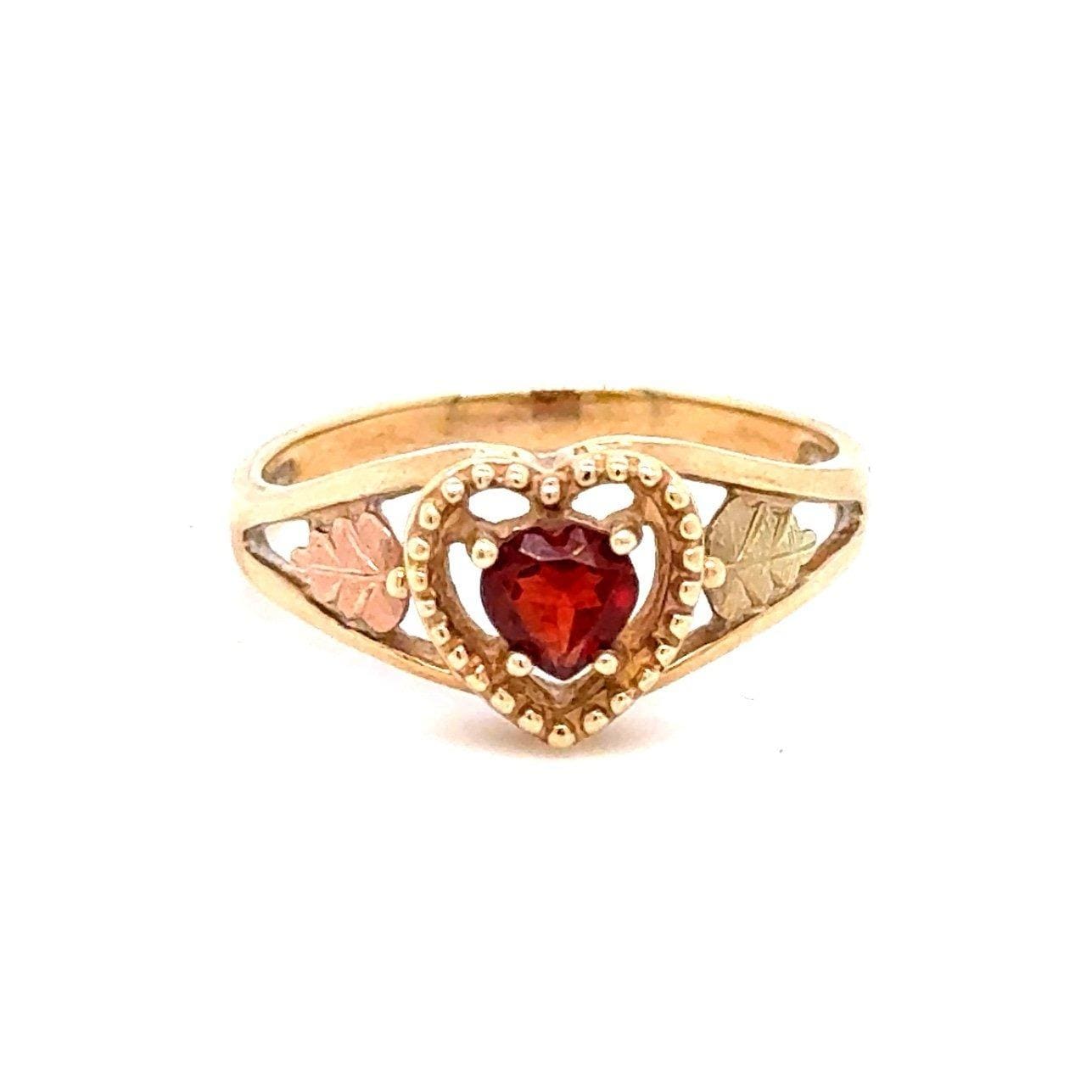 10K Black Hills Gold Garnet Ring