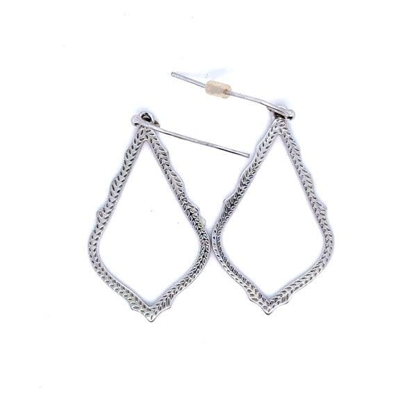 Kendra Scott Silver Filigree Open Teardrop Earrings