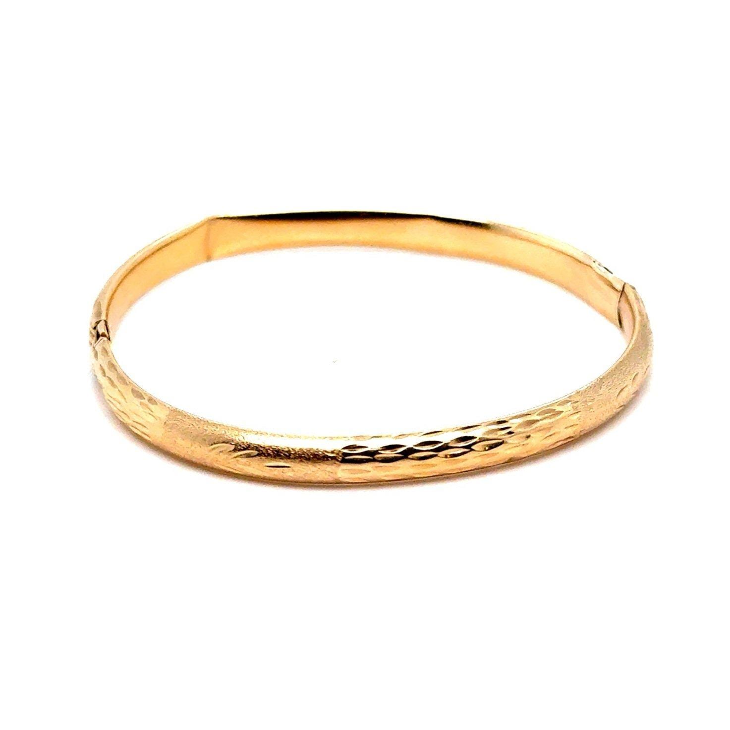 14K Gold Dented Child’s Bangle
