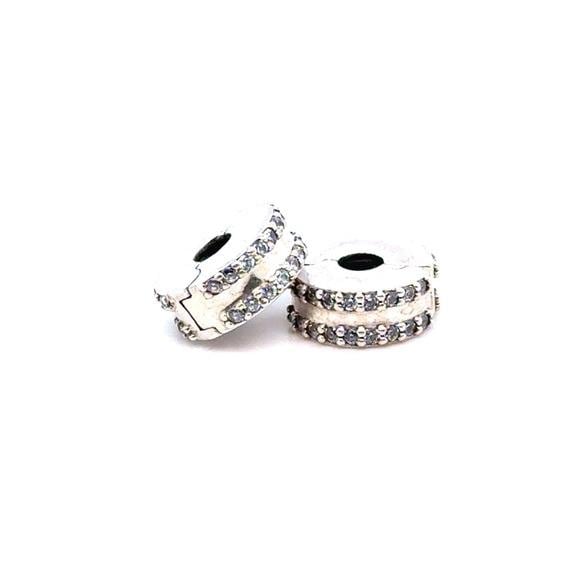 Pandora Silver Tone Crystal Spacer Beads
