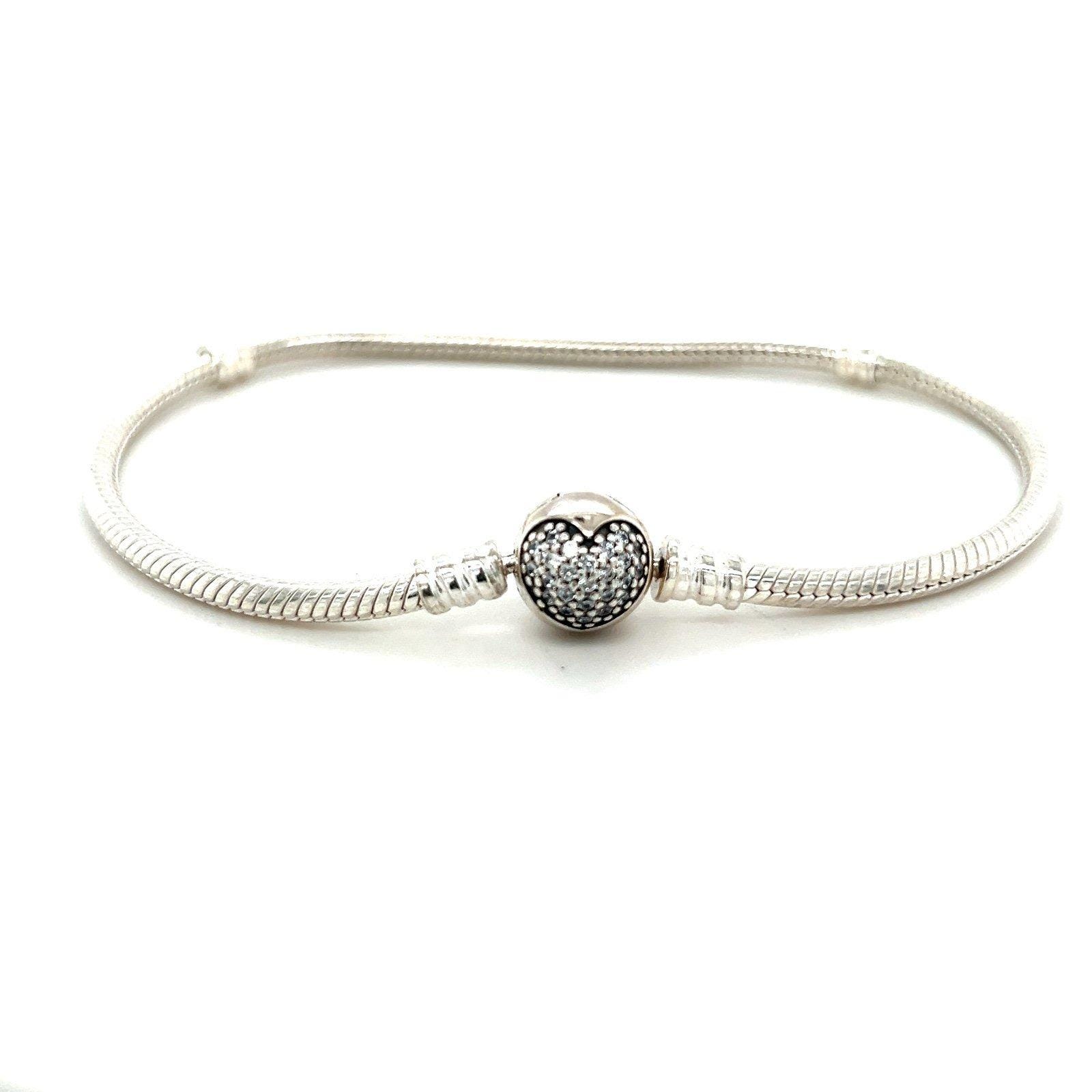 Pandora Pave Cz Heart Clasp Bracelet
