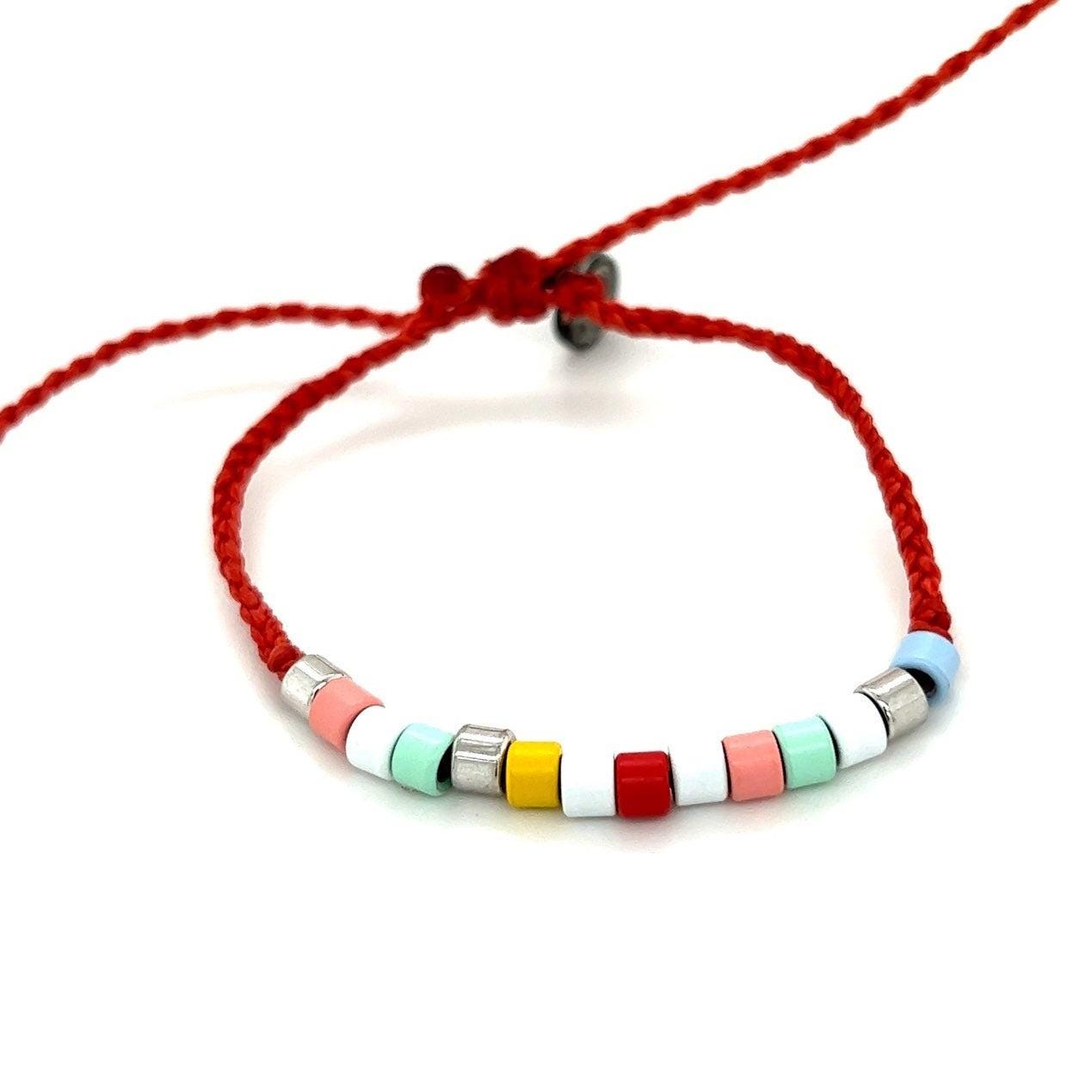 Pura Vida Red Cord with Beads Bracelet