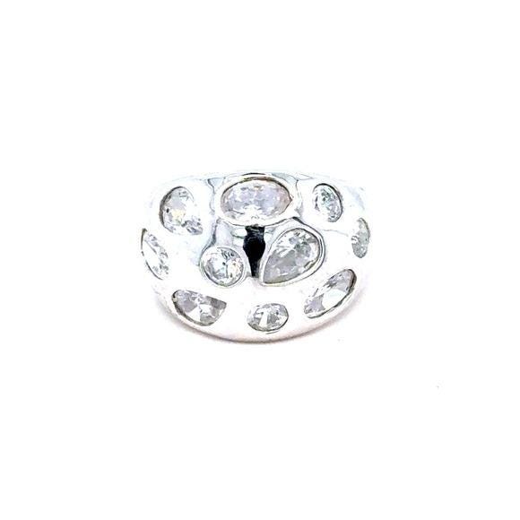 Lia Sophia Silver Ring with Clear Crystals