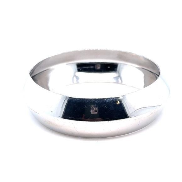 Wide Silver-Tone Bangle Bracelet