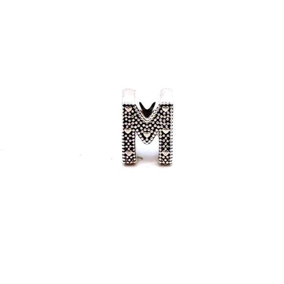 Pandora Silver Textured 'M' Initial Charm