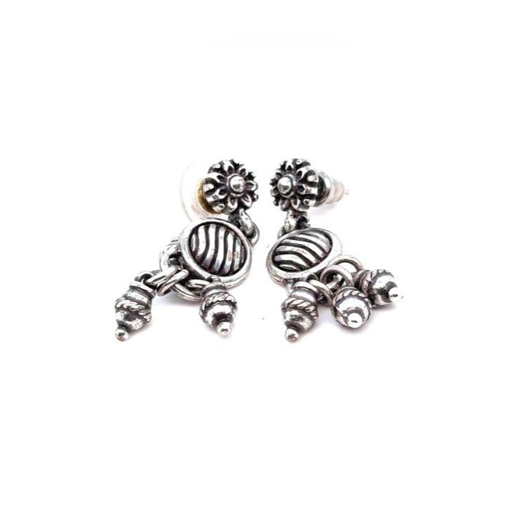 Brighton Silver-Tone Floral Drop Earrings