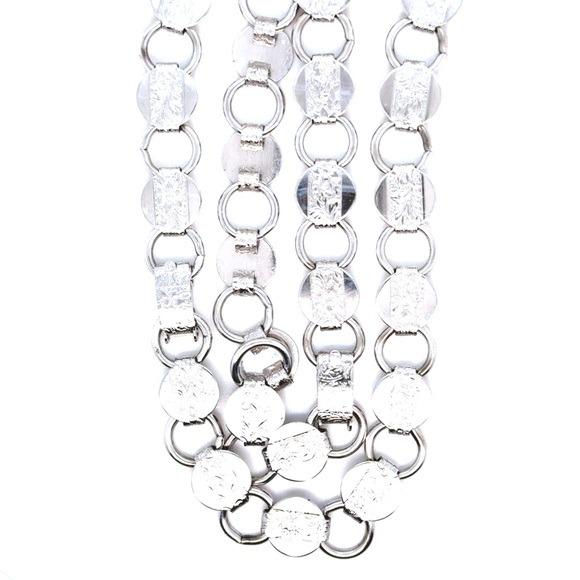 Sarah Coventry Silver-Tone Multi-Row Circle Link Necklace