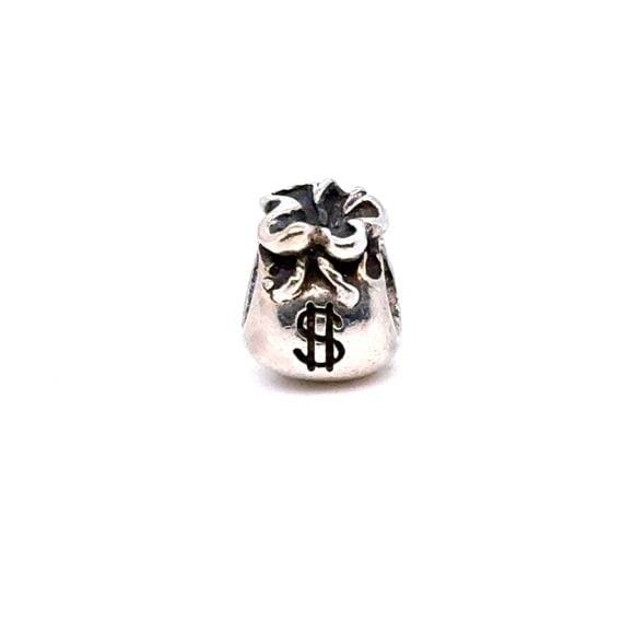 Pandora Silver Money Bag Charm with Dollar Motif