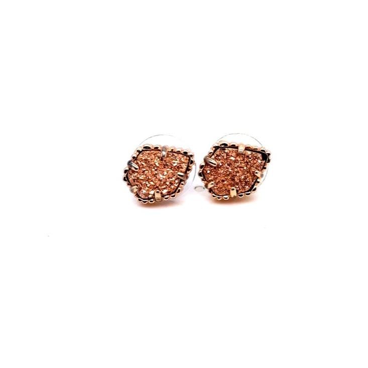 Kendra Scott Rose Gold Emilie Druzy Stud Earrings